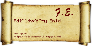 Földváry Enid névjegykártya